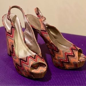 Womens sling back open toe heel